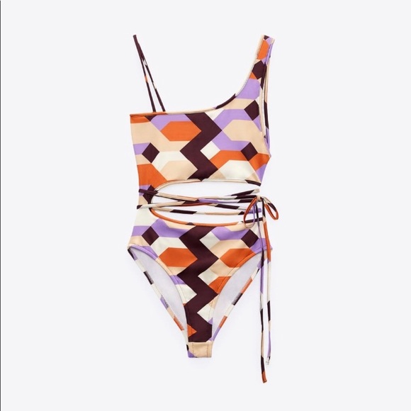 Zara woman geometric print bodysuit NWT - Picture 5 of 6